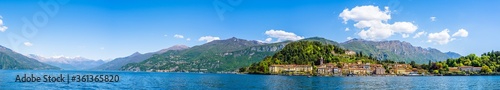 Panorama landscape of Bellagio village on the Italian Riviera of Lake Como