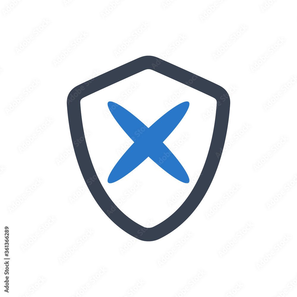 Obraz premium Deactivated shield icon