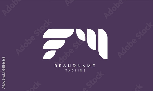Alphabet letters Initials Monogram logo FM, MF, F and M