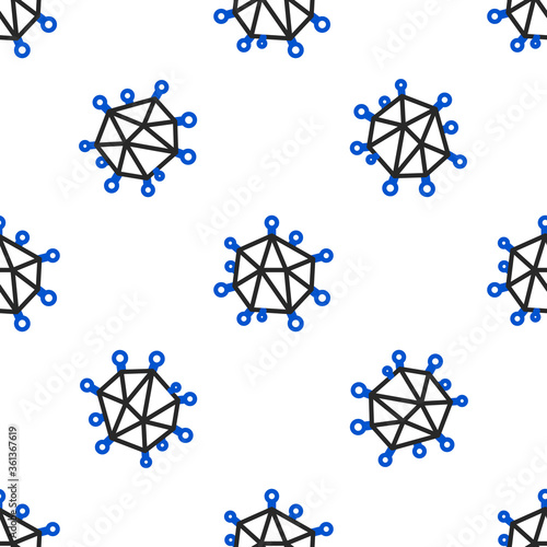 Line Virus icon isolated seamless pattern on white background. Corona virus 2019-nCoV. Bacteria and germs, cell cancer, microbe, fungi. Colorful outline concept. Vector.