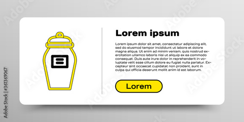 Line Funeral urn icon isolated on white background. Cremation and burial containers, columbarium vases, jars and pots with ashes. Colorful outline concept. Vector.