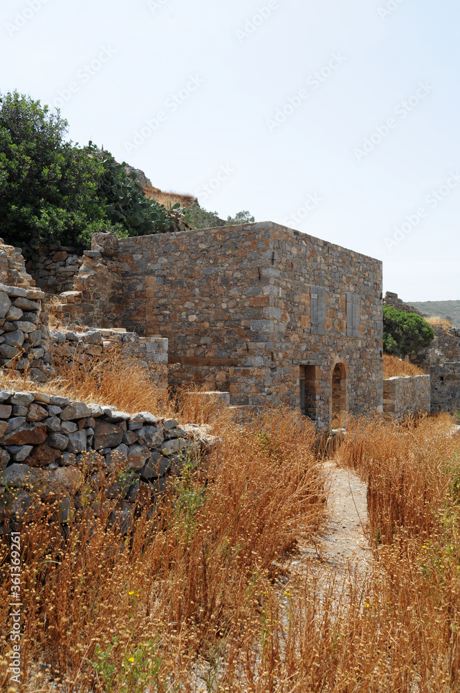 Village turc de l'île de Spinalonga à Élounda près d'Agios Nikolaos en Crète