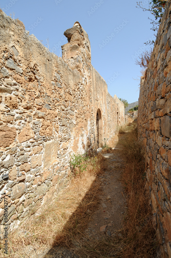 Village turc de l'île de Spinalonga à Élounda près d'Agios Nikolaos en Crète