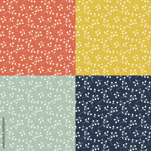 seamless retro floral vector patterns