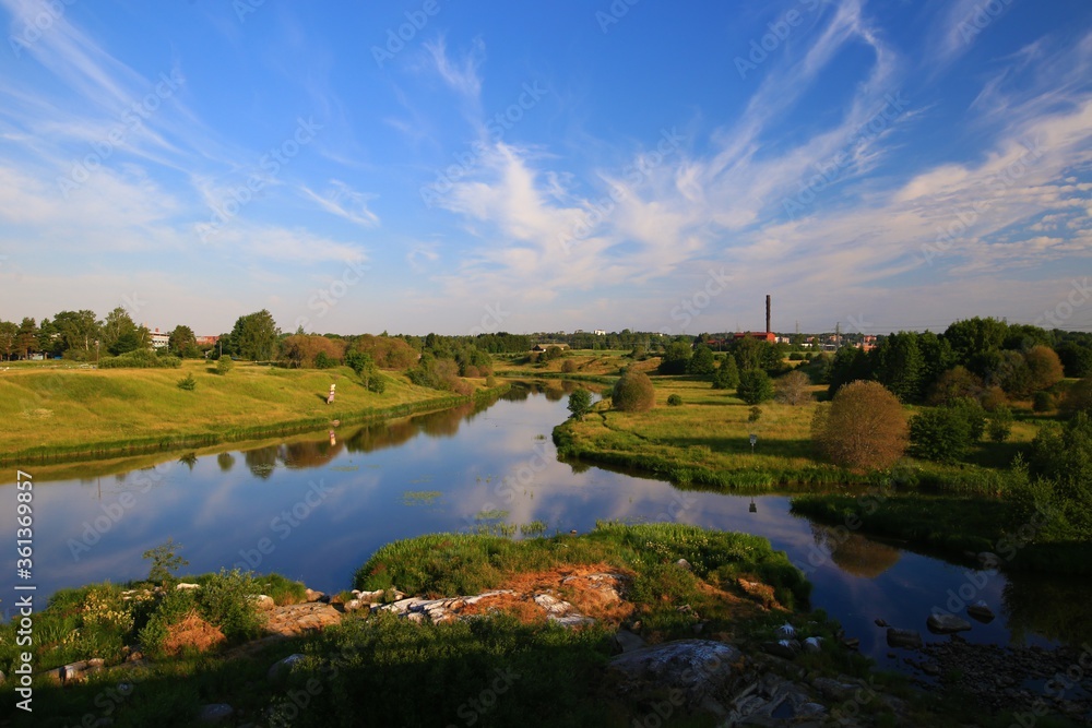 Obraz premium Picture of Aurajoki, the main river in Turku, Finland
