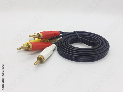 Electronic Connector Cable in White Isolated Background