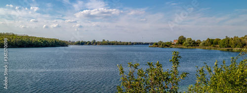 View of the recreation area Kulkwitzer See, a lake on the outski