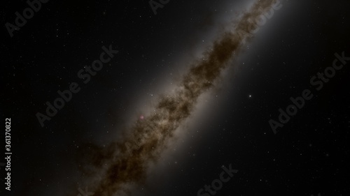 Universe filled with stars. Cosmic landscape  beautiful science fiction wallpaper with endless deep space. 3D render