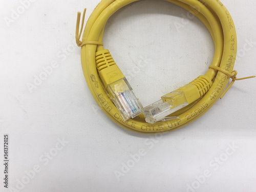 Electronic Connector Cable in White Isolated Background