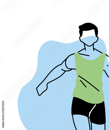 Man avatar running vector design