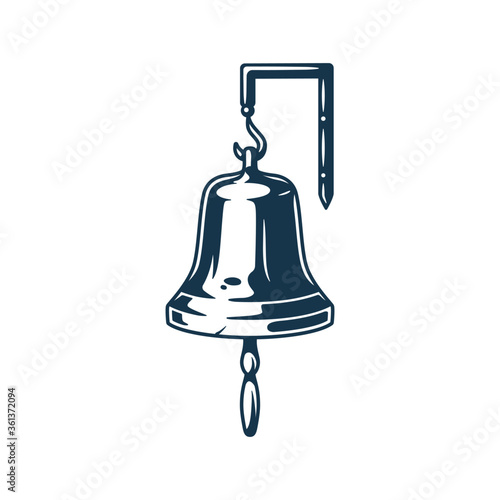Marine nautical ship bell in vintage style
