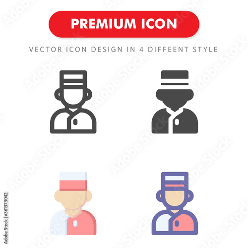 bellhop icon pack isolated on white background. for your web site design, logo, app, UI. Vector graphics illustration and editable stroke. EPS 10.