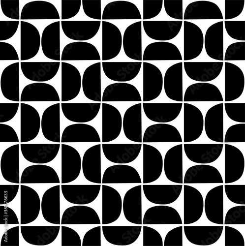 Black and white seamless geometric pattern