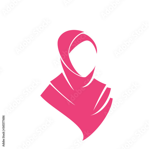 hijab logo isolated on white background, vector illustration