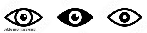 Eye icon set. Eyesight symbol. Retina scan eye icons. Simple eyes collection. Eye silhouette - stock vector. photo