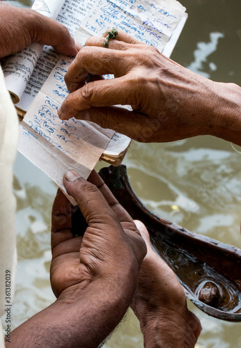 Pitri Tarpan on Mahalaya Day  before the best bengali festival Durga puja. 