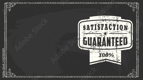 100 rate satisfaction reliable mark on wholesale industrial product with white classic dusty medal on blackboard