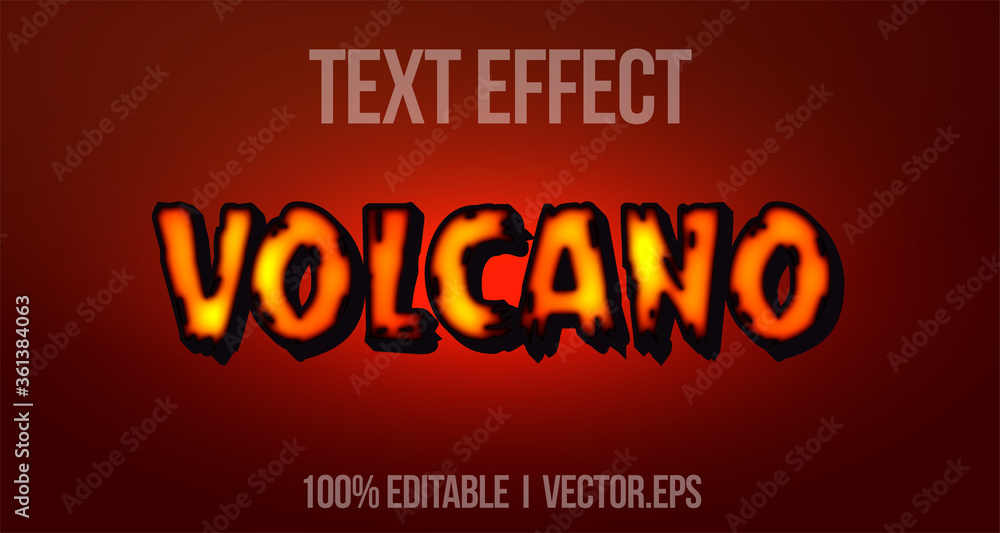Editable text effect - valcano 3d bold game logo style Editable text effect - valcano 3d bold game logo style