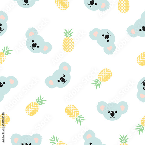Canvas Print Koala pattern seamless vector background
