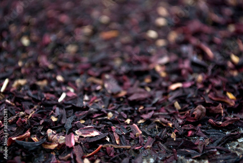 rose tea leaves background close up