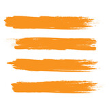 Orange brush stroke set isolated on white background. Trendy brush stroke vector for ink paint, grunge backdrop, dirt banner, watercolor design and dirty texture. Brush stroke vector