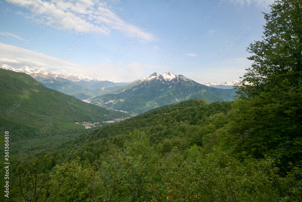 View of the Caucasus mountains, Sochi, Russia.