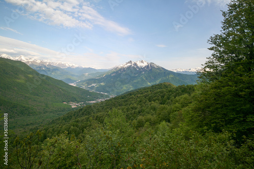 View of the Caucasus mountains, Sochi, Russia.