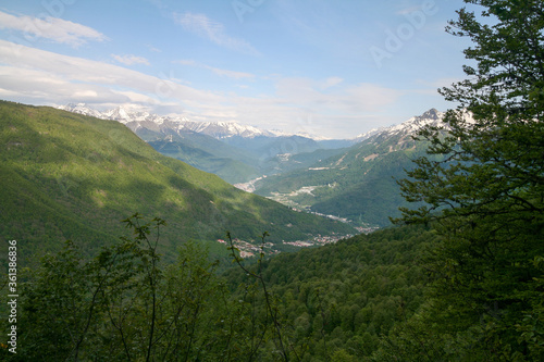 View of the Caucasus mountains, Sochi, Russia.