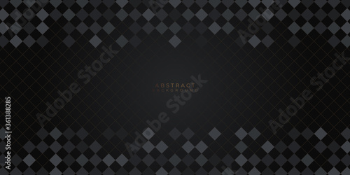 Abstract gold black triangle shapes and luxury pattern background. Black presentation Background