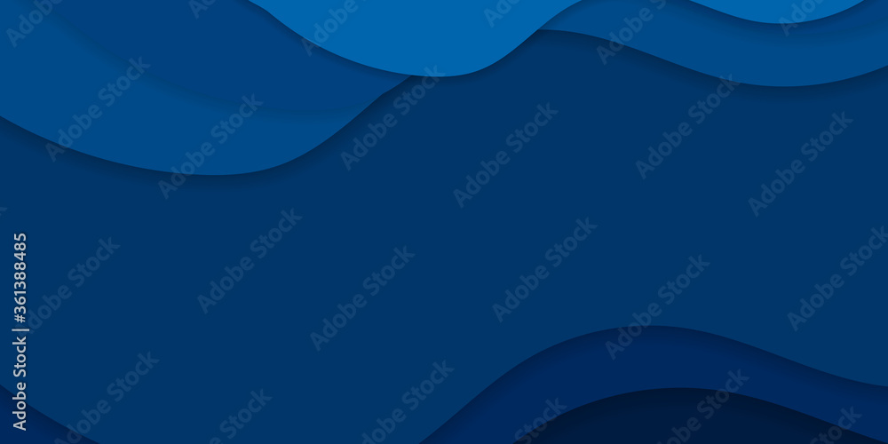 Fototapeta premium 3D abstract background with paper cut shapes. Vector design layout for business presentations, flyers, posters and invitations. Blue carving art