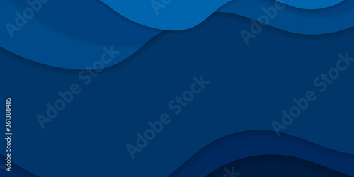 3D abstract background with paper cut shapes. Vector design layout for business presentations, flyers, posters and invitations. Blue carving art