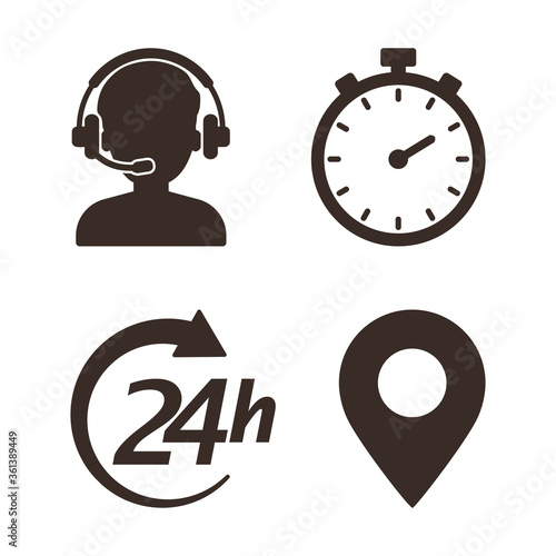 Delivery service icons isolated on white background. Vector illustration