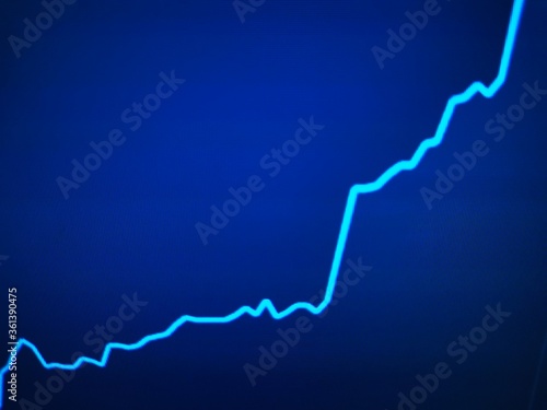 Line up on a blue background. The dynamics of changes in currencies.