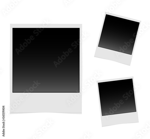 Realistic vector photo frame. Template design