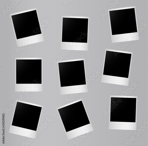 Realistic vector photo frame. Template design