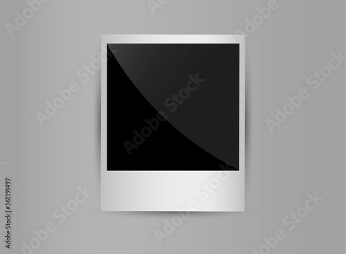 Realistic vector photo frame. Template design