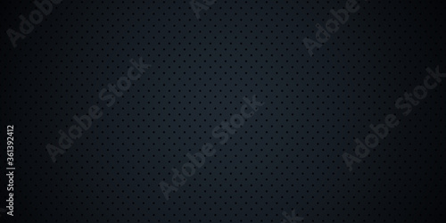 Black metal dot textured 3d realistic presentation abstract background with carbon hole dot metallic fiber chrome steel concrete surface iron metal pattern vector illustration