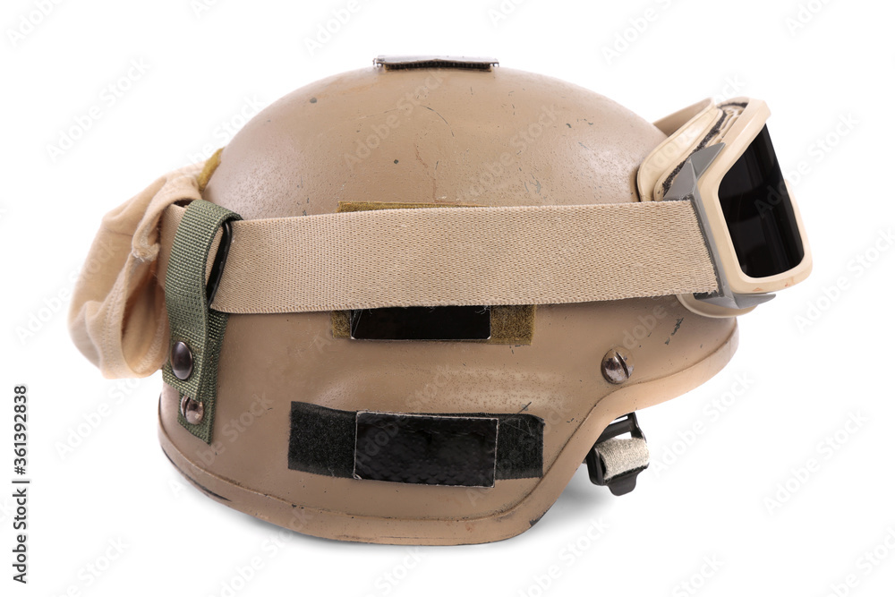 helmet of an american soldier. isolated on a white background. remedy. armor helmet of an american soldier. isolated on a white background. remedy. armor
