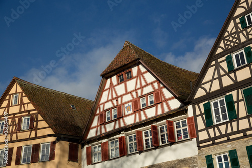 Old medieval houses, Schwabisch Hall, Baden-Wurttemberg, Germany - December 2013 photo