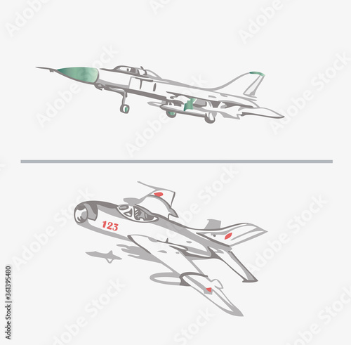 Military aircraft illuctration vector