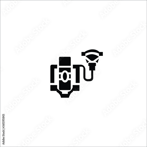 Protective mask for firefighters. black vector solid icons