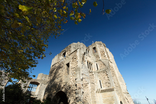 Newark Castle Gardens, Newark, Nottinghamshire, UK, October 2018 - remains of Newark Castle