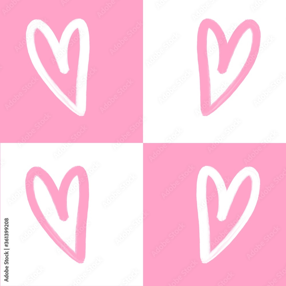 Pink and White Hearts Graphic Pink and White Hearts Graphic
