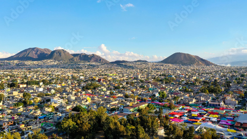 Fotografía aerea del pueblo en México photo