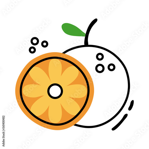 orange citrus fruit line and fill style