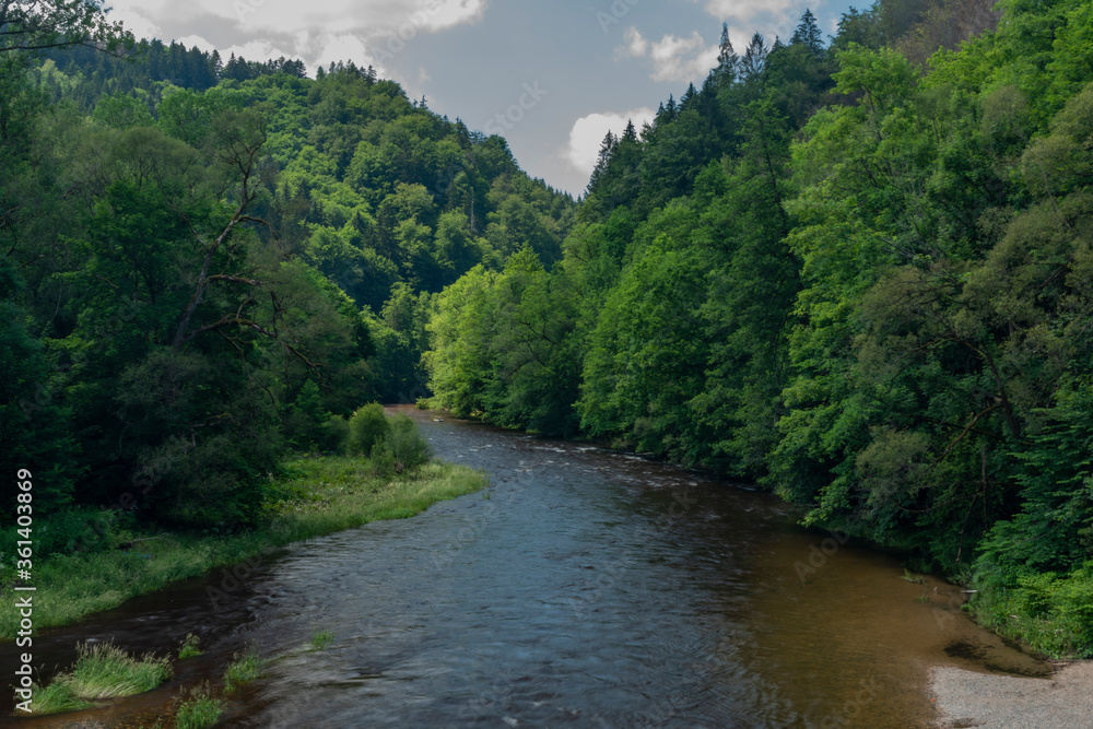 Confluence of Jizera and Kamenice rivers in Krkonose mountains