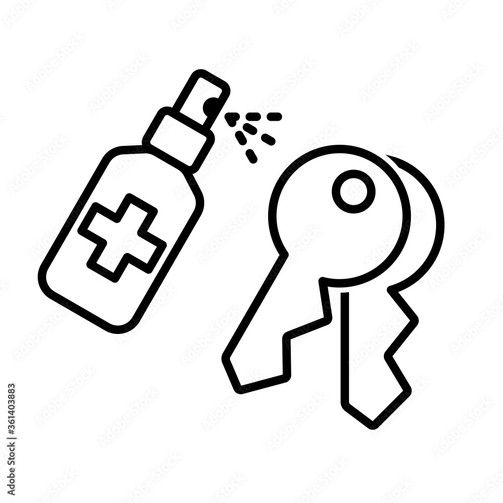 Spray antiseptic for keys