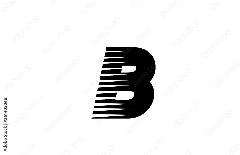 line stripes B alphabet letter logo icon for business and company. Simple black and white letter design for identity line stripes B alphabet letter logo icon for business and company. Simple black and white letter design for identity