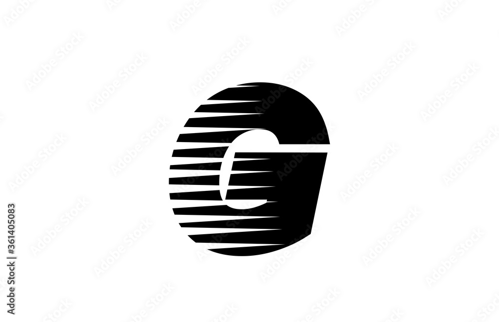 line stripes G alphabet letter logo icon for business and company. Simple black and white letter design for identity line stripes G alphabet letter logo icon for business and company. Simple black and white letter design for identity