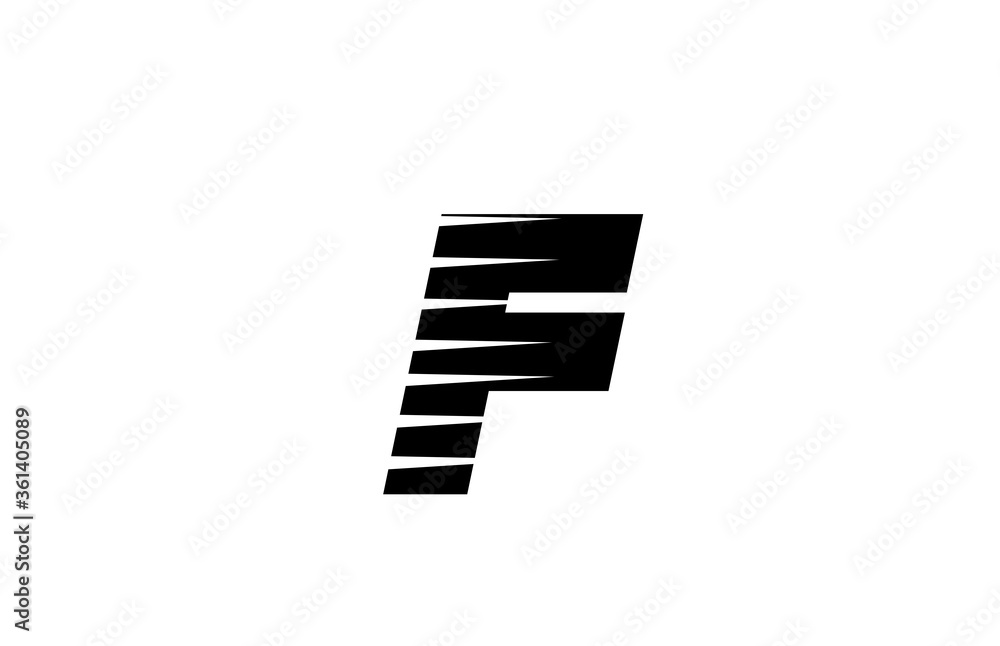 line stripes F alphabet letter logo icon for business and company. Simple black and white letter design for identity line stripes F alphabet letter logo icon for business and company. Simple black and white letter design for identity